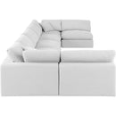 Meridian Comfy White Linen Textured Fabric Modular Sectional IMAGE 5