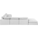Meridian Comfy White Linen Textured Fabric Modular Sectional IMAGE 5