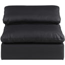 Meridian Comfy Black Vegan Leather Modular Armless Chair IMAGE 4