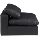 Meridian Comfy Black Vegan Leather Modular Armless Chair IMAGE 6