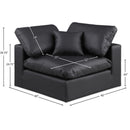Meridian Comfy Black Vegan Leather Modular Corner Chair IMAGE 11