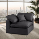 Meridian Comfy Black Vegan Leather Modular Corner Chair IMAGE 2