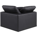 Meridian Comfy Black Vegan Leather Modular Corner Chair IMAGE 3