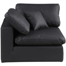 Meridian Comfy Black Vegan Leather Modular Corner Chair IMAGE 4