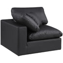Meridian Comfy Black Vegan Leather Modular Corner Chair IMAGE 5