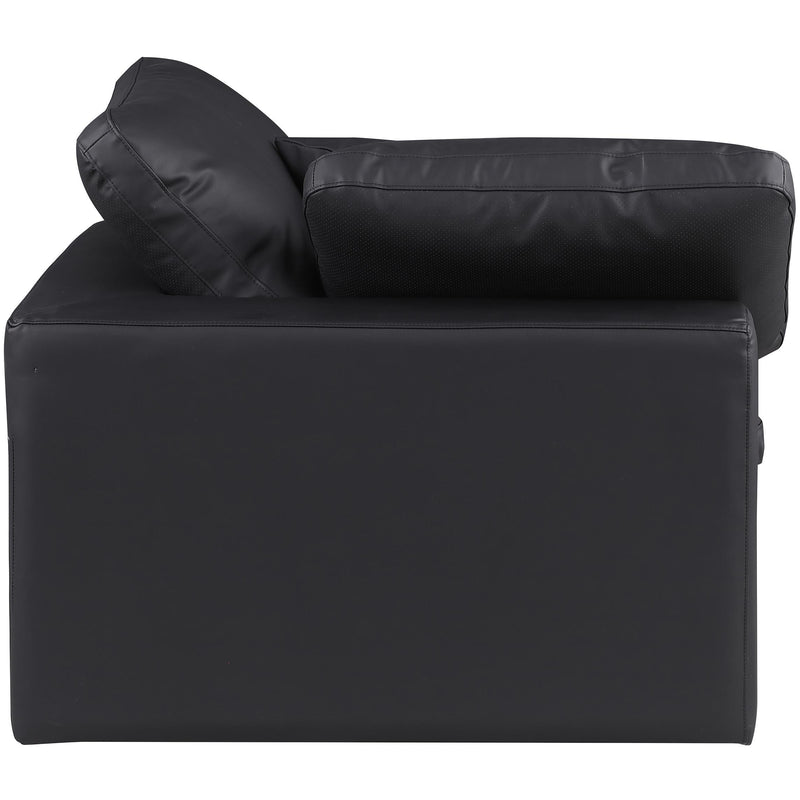 Meridian Comfy Black Vegan Leather Modular Corner Chair IMAGE 6