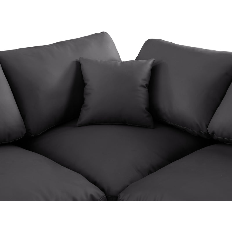 Meridian Comfy Black Vegan Leather Modular Corner Chair IMAGE 9
