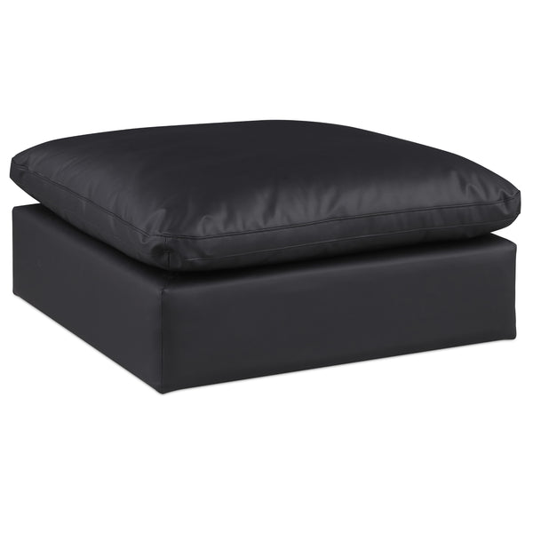 Meridian Comfy Black Vegan Leather Modular Ottoman IMAGE 1