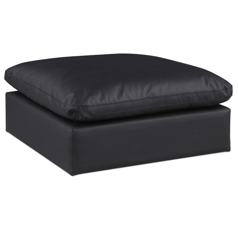 Meridian Comfy Black Vegan Leather Modular Ottoman IMAGE 1