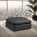 Meridian Comfy Black Vegan Leather Modular Ottoman IMAGE 2