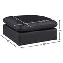 Meridian Comfy Black Vegan Leather Modular Ottoman IMAGE 5