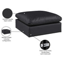 Meridian Comfy Black Vegan Leather Modular Ottoman IMAGE 6