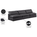 Meridian Comfy Black Vegan Leather Modular Sofa IMAGE 10