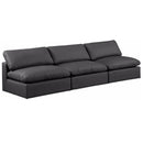 Meridian Comfy Black Vegan Leather Modular Sofa IMAGE 1