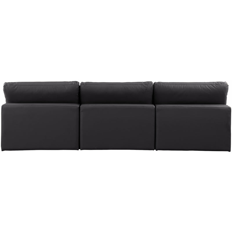 Meridian Comfy Black Vegan Leather Modular Sofa IMAGE 3