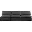 Meridian Comfy Black Vegan Leather Modular Sofa IMAGE 4