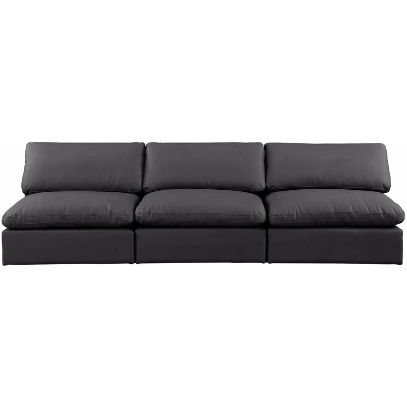 Meridian Comfy Black Vegan Leather Modular Sofa IMAGE 4