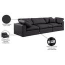 Meridian Comfy Black Vegan Leather Modular Sofa IMAGE 10