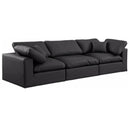 Meridian Comfy Black Vegan Leather Modular Sofa IMAGE 1