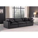 Meridian Comfy Black Vegan Leather Modular Sofa IMAGE 2