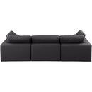 Meridian Comfy Black Vegan Leather Modular Sofa IMAGE 3