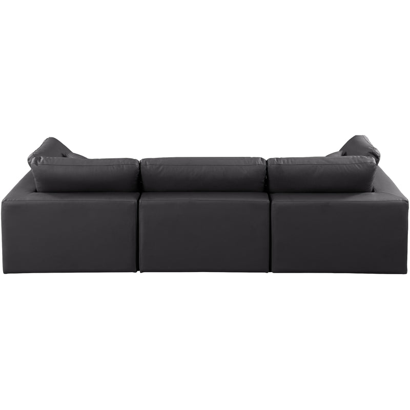 Meridian Comfy Black Vegan Leather Modular Sofa IMAGE 3
