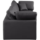 Meridian Comfy Black Vegan Leather Modular Sofa IMAGE 5