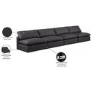 Meridian Comfy Black Vegan Leather Modular Sofa IMAGE 10