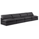 Meridian Comfy Black Vegan Leather Modular Sofa IMAGE 1