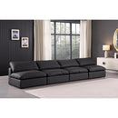 Meridian Comfy Black Vegan Leather Modular Sofa IMAGE 2