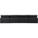 Meridian Comfy Black Vegan Leather Modular Sofa IMAGE 3