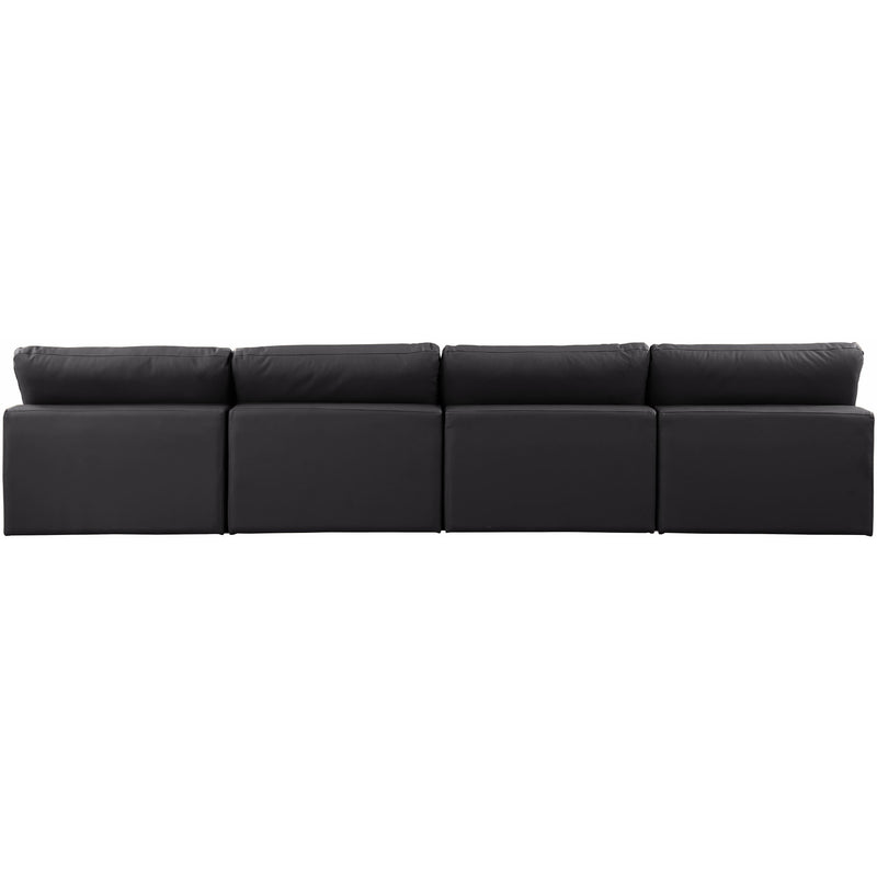 Meridian Comfy Black Vegan Leather Modular Sofa IMAGE 3