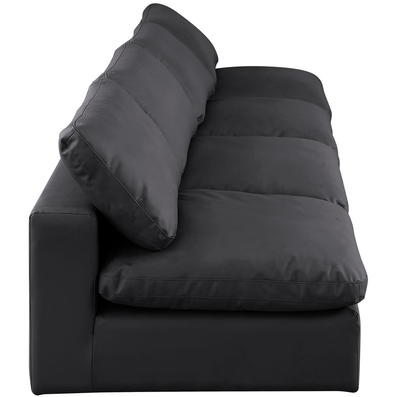 Meridian Comfy Black Vegan Leather Modular Sofa IMAGE 5