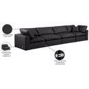 Meridian Comfy Black Vegan Leather Modular Sofa IMAGE 10