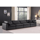 Meridian Comfy Black Vegan Leather Modular Sofa IMAGE 2