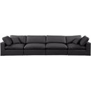 Meridian Comfy Black Vegan Leather Modular Sofa IMAGE 4