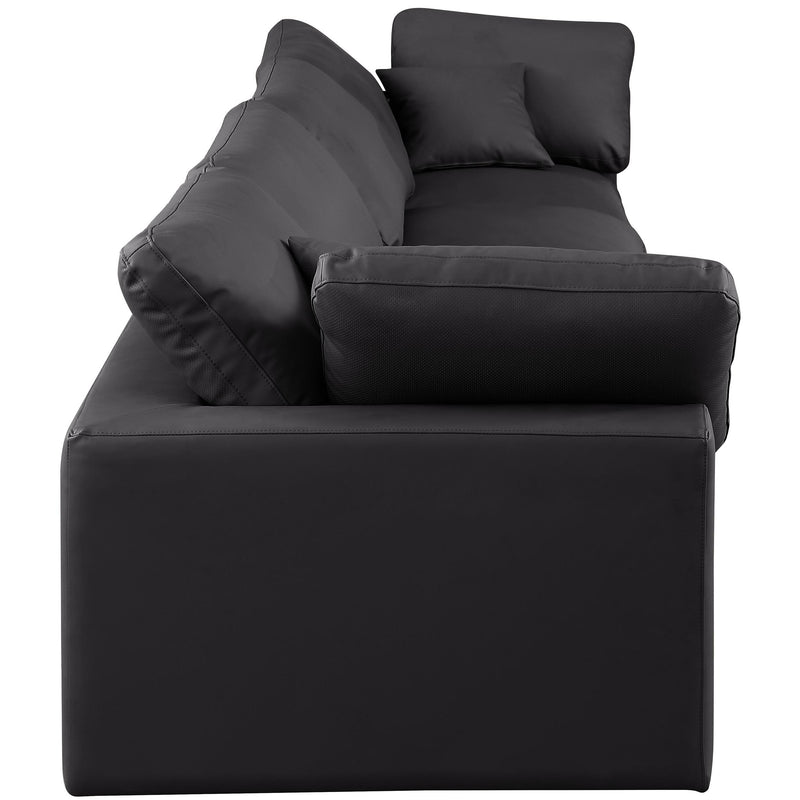 Meridian Comfy Black Vegan Leather Modular Sofa IMAGE 5