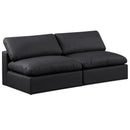 Meridian Comfy Black Vegan Leather Modular Sofa IMAGE 1