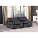 Meridian Comfy Black Vegan Leather Modular Sofa IMAGE 2