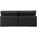 Meridian Comfy Black Vegan Leather Modular Sofa IMAGE 3