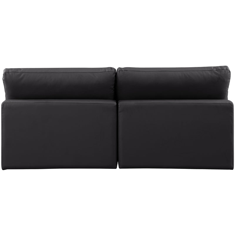 Meridian Comfy Black Vegan Leather Modular Sofa IMAGE 3