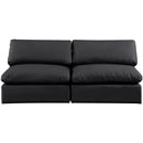Meridian Comfy Black Vegan Leather Modular Sofa IMAGE 4