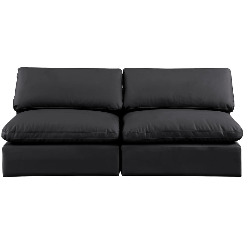 Meridian Comfy Black Vegan Leather Modular Sofa IMAGE 4