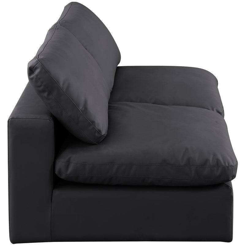 Meridian Comfy Black Vegan Leather Modular Sofa IMAGE 5