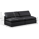 Meridian Comfy Black Vegan Leather Modular Sofa IMAGE 9