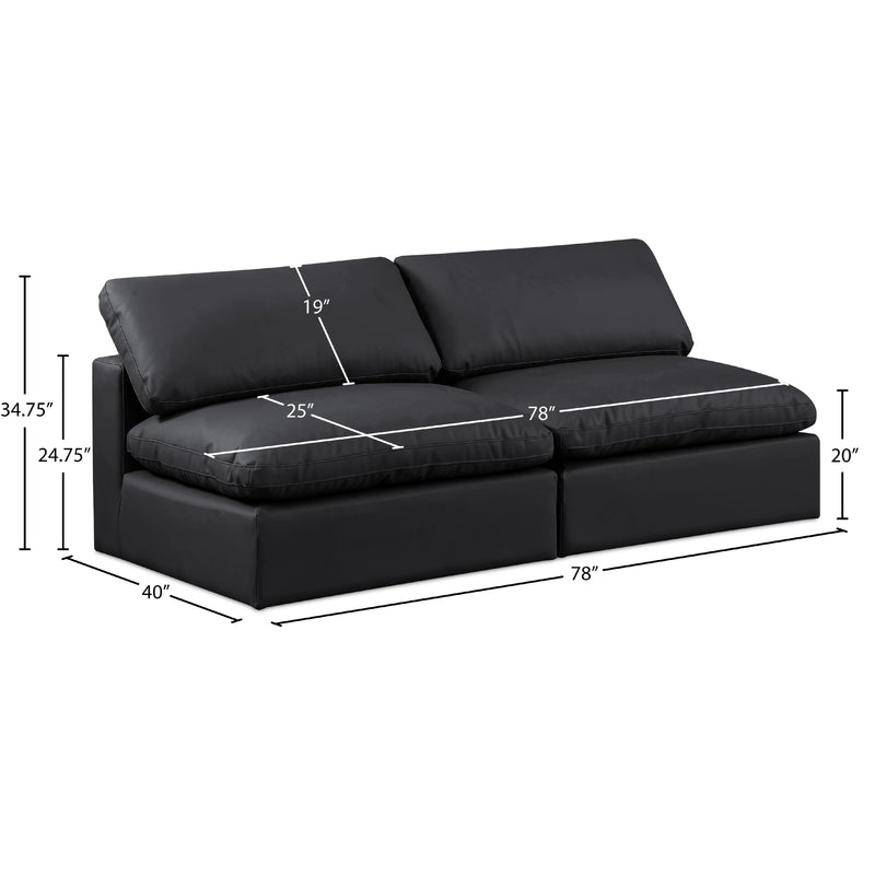 Meridian Comfy Black Vegan Leather Modular Sofa IMAGE 9