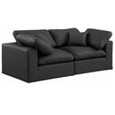 Meridian Comfy Black Vegan Leather Modular Sofa IMAGE 1