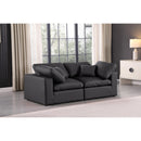Meridian Comfy Black Vegan Leather Modular Sofa IMAGE 2