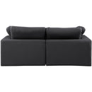 Meridian Comfy Black Vegan Leather Modular Sofa IMAGE 3