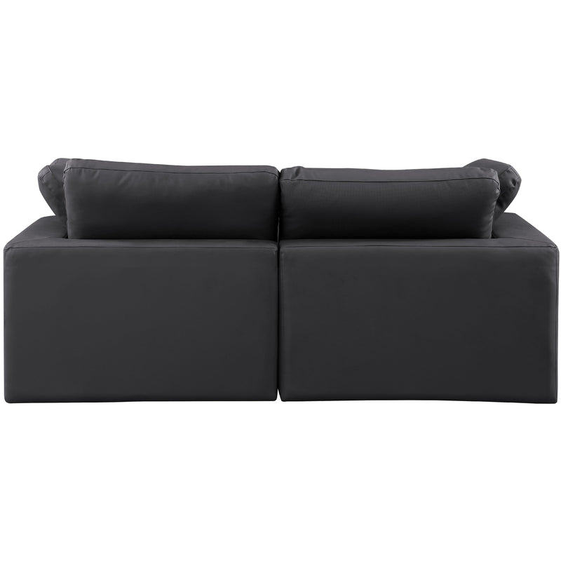 Meridian Comfy Black Vegan Leather Modular Sofa IMAGE 3